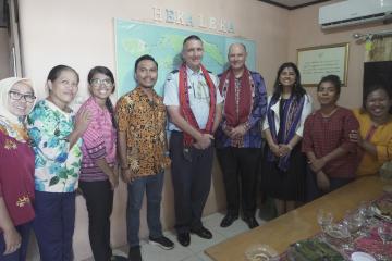 The Embassy delegation meet with staff from Heka Leka, an NGO who received a grant from the NZ Head of Embassy Funds in 2019