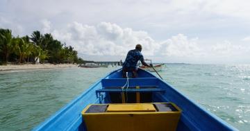 A fisherman (mostly catches lobster and large shrimps) is on duty